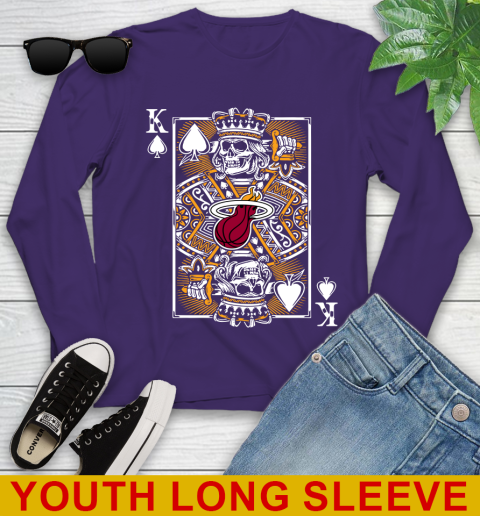 Miami Heat NBA Basketball The King Of Spades Death Cards Shirt Youth Long Sleeve 4