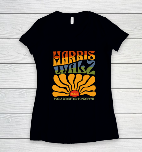 Harris Waltz For A Brighter Tomorrow Boho Aesthetic Women's V-Neck T-Shirt