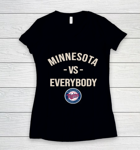 Minnesota Twins Vs Everybody Women's V-Neck T-Shirt