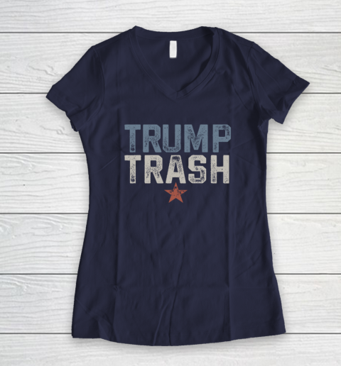 Trump Trash 2024 Grunge Vintage Garbage for Trump Women's V-Neck T-Shirt 7