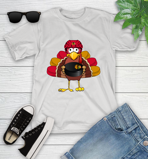 Chicago Blackhawks Turkey Thanksgiving Day Youth T-Shirt