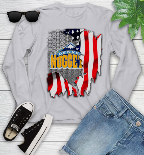 Denver Nuggets NBA Basketball American Flag Youth Long Sleeve 5