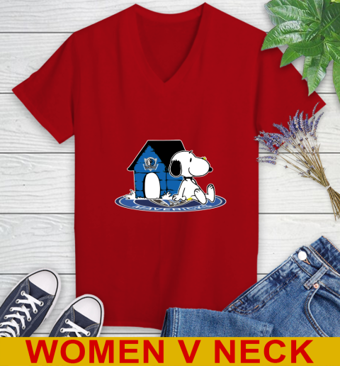 NBA Basketball Dallas Mavericks Snoopy The Peanuts Movie Shirt Women's V-Neck T-Shirt 12