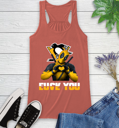 NHL Pittsburgh Penguins Deadpool Love You Fuck You Hockey Sports Racerback Tank 3