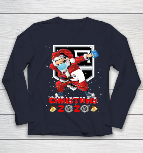 Los Angeles Kings Funny Santa Claus Dabbing Christmas 2020 NHL Youth Long Sleeve 2