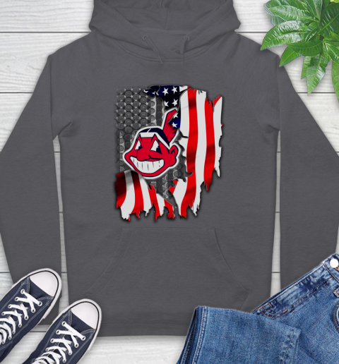 Cleveland Indians MLB Baseball American Flag Hoodie 7