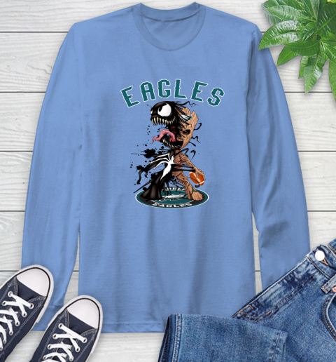 NFL Philadelphia Eagles Football Venom Groot Guardians Of The Galaxy Long Sleeve T-Shirt 11