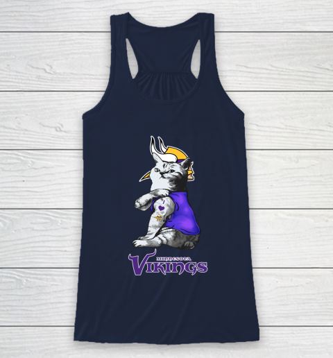 NFL Football My Cat Loves Minnesota Vikings Racerback Tank 8