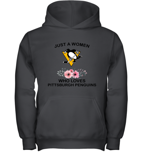 NHL Just A Woman Who Loves Pittsburgh Peguins Hockey Sports Youth Hoodie