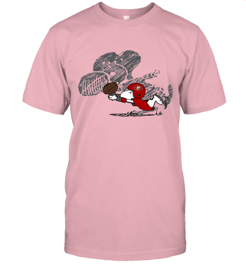 San Fracisco 49ers Snoopy Plays The Football Game Unisex Jersey Tee