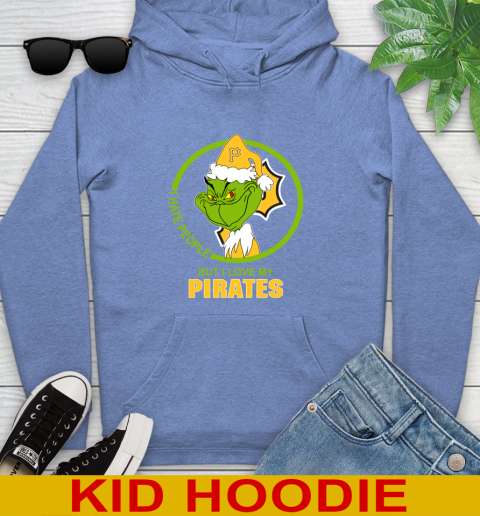Pittsburgh Pirates MLB Christmas Grinch I Hate People But I Love My Favorite Baseball Team Youth Hoodie 12