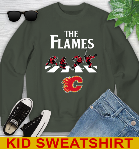 NHL Hockey Calgary Flames The Beatles Rock Band Shirt Youth Sweatshirt 8