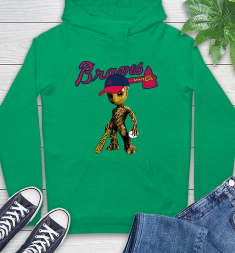 MLB Atlanta Braves Groot Guardians Of The Galaxy Baseball Hoodie 8