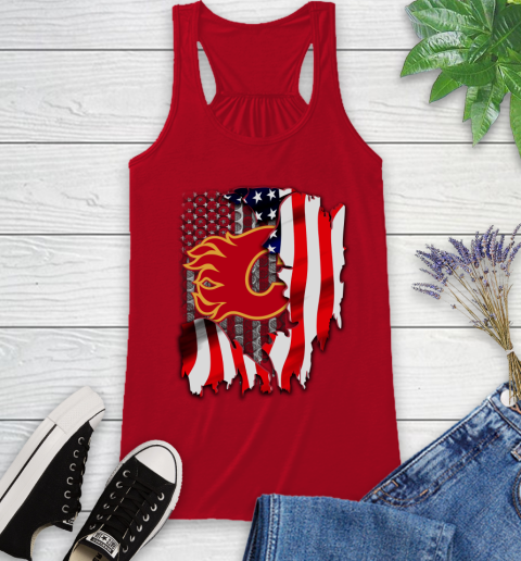 Calgary Flames NHL Hockey American Flag Racerback Tank - Image 6