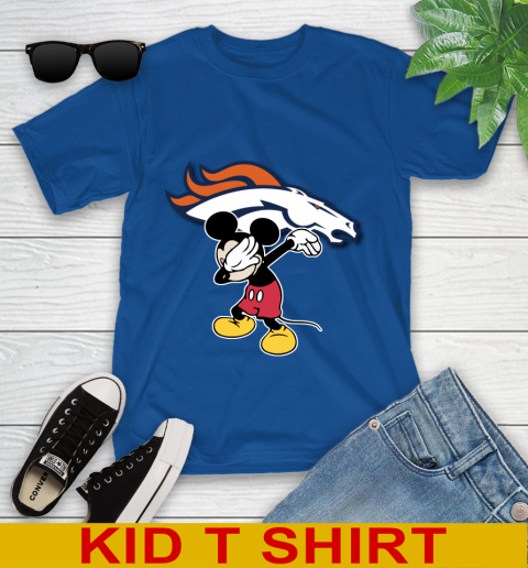 Denver Broncos NFL Football Dabbing Mickey Disney Sports Youth T-Shirt 9