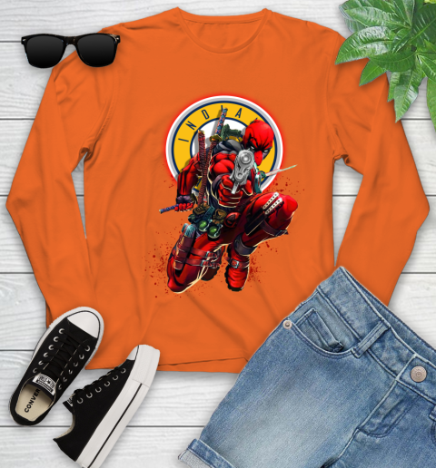 NBA Deadpool Marvel Comics Sports Basketball Indiana Pacers Youth Long Sleeve 4
