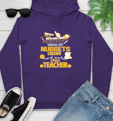 Denver Nuggets NBA I'm A Difference Making Student Caring Basketball Loving Kinda Teacher Youth Hoodie 5