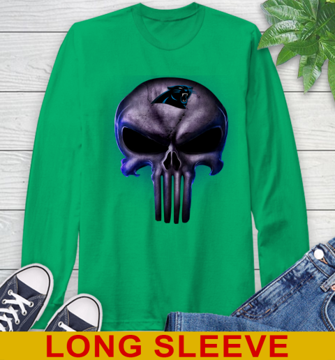 Carolina Panthers NFL Football Punisher Skull Sports Long Sleeve T-Shirt 8