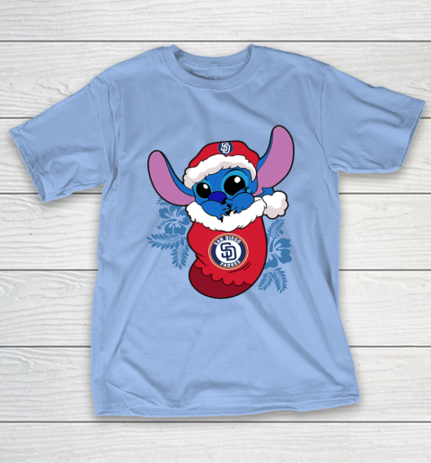 San Diego Padres Christmas Stitch In The Sock Funny Disney MLB T-Shirt 11