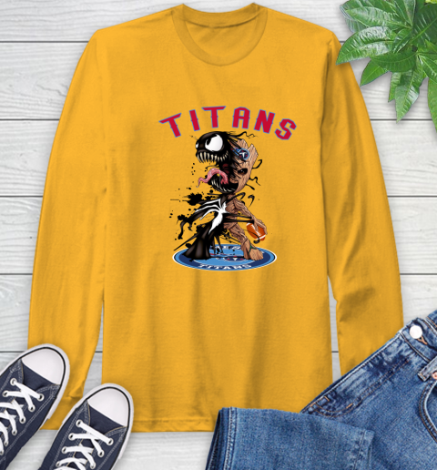 NFL Tennessee Titans Football Venom Groot Guardians Of The Galaxy Long Sleeve T-Shirt 3