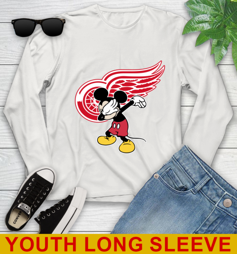 Detroit Red Wings NHL Hockey Dabbing Mickey Disney Sports Youth Long Sleeve 13 Detroit Red Wings NHL Hockey Dabbing Mickey Disney Sports Youth Long Sleeve - Image 13