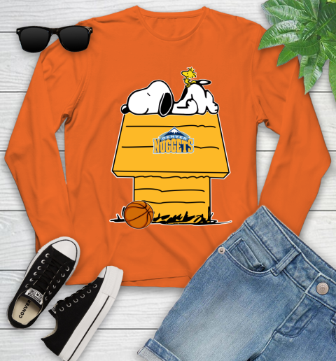 Denver Nuggets NBA Basketball Snoopy Woodstock The Peanuts Movie Youth Long Sleeve 4