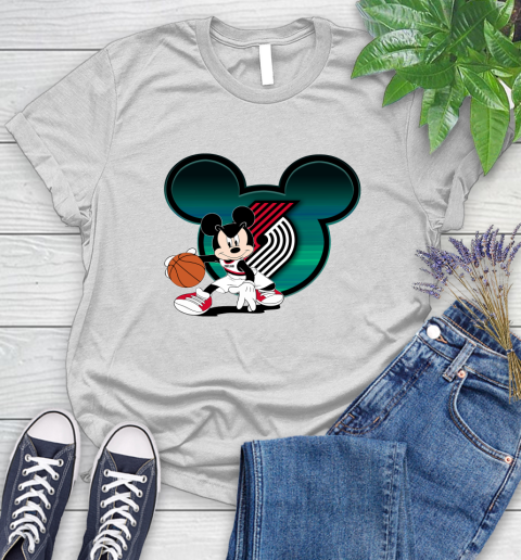 NBA Portland Trail Blazers Mickey Mouse Disney Basketball Women's T-Shirt