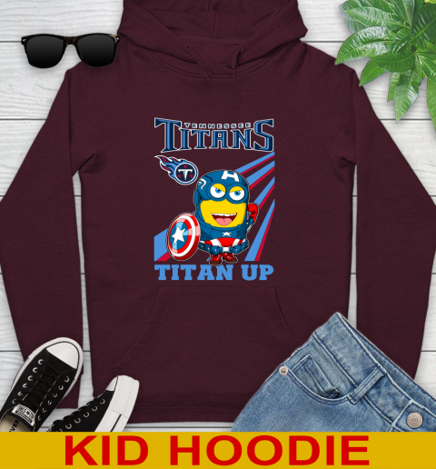 NFL Football Tennessee Titans Captain America Marvel Avengers Minion Titan Up Shirt Youth Hoodie 7