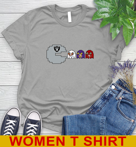 Oakland Raiders NFL Football Pac Man Champion Women's T-Shirt 11
