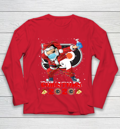 Philadelphia Flyers Funny Santa Claus Dabbing Christmas 2020 NHL Youth Long Sleeve 8