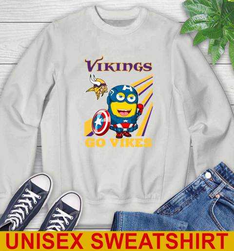 NFL Football Minnesota Vikings Captain America Marvel Avengers Minion Shirt Sweatshirt 5