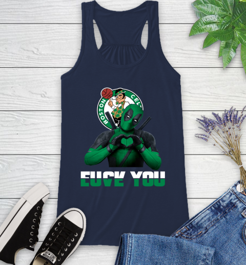 NBA Boston Celtics Deadpool Love You Fuck You Basketball Sports Racerback Tank 9