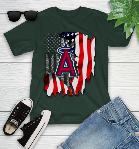 Los Angeles Angels MLB Baseball American Flag Youth T-Shirt 5