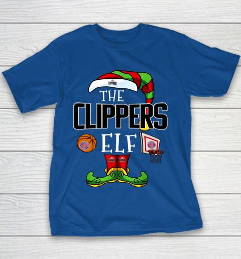LA Clippers Christmas ELF Funny NBA Youth T-Shirt 6