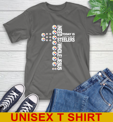 NFL All I Need Today Is A Little Bit Of Pittsburgh Steelers Cross Shirt T-Shirt 10