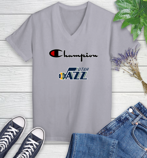 NBA Basketball Utah Jazz Champion Shirt Women's V-Neck T-Shirt 2