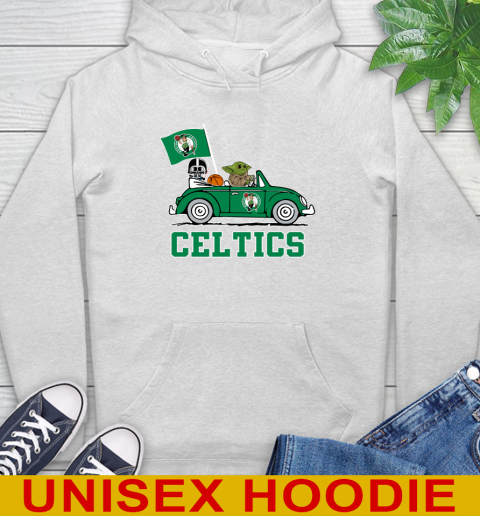 NBA Basketball Boston Celtics Darth Vader Baby Yoda Driving Star Wars Shirt Hoodie