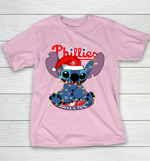 Philadelphia Phillies MLB noel stitch Baseball Christmas Youth T-Shirt 5