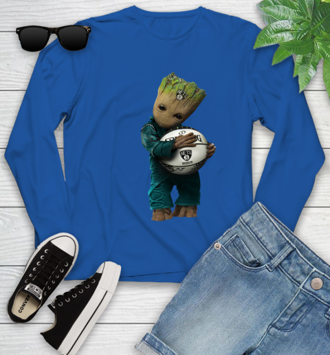 NBA Groot Guardians Of The Galaxy Basketball Sports Brooklyn Nets Youth Long Sleeve 9