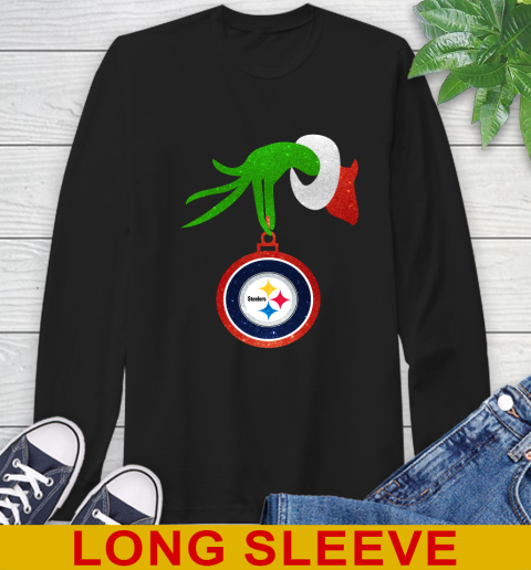 Pittsburgh Steelers Grinch Merry Christmas NFL Football Long Sleeve T-Shirt 2