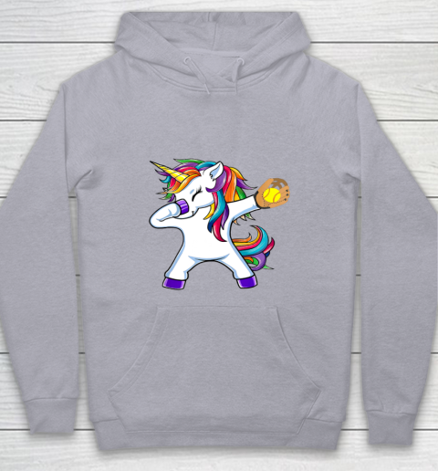 Dabbing Unicorn Softball T Shirt Funny Dab Gift Youth Hoodie 5