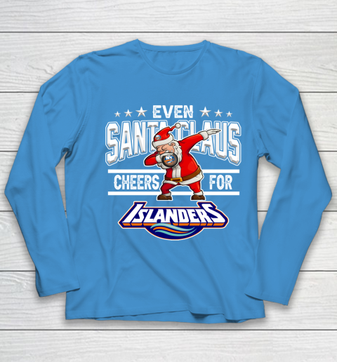 New York Islanders Even Santa Claus Cheers For Christmas NHL Youth Long Sleeve 5
