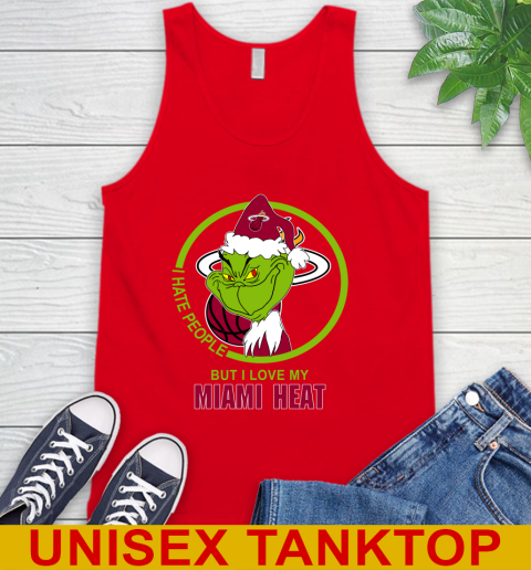 Miami Heat NBA Christmas Grinch I Hate People But I Love My Favorite Basketball Team Tank Top 6