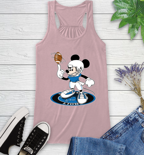 NFL Football Detroit Lions Cheerful Mickey Disney Shirt Racerback Tank 10