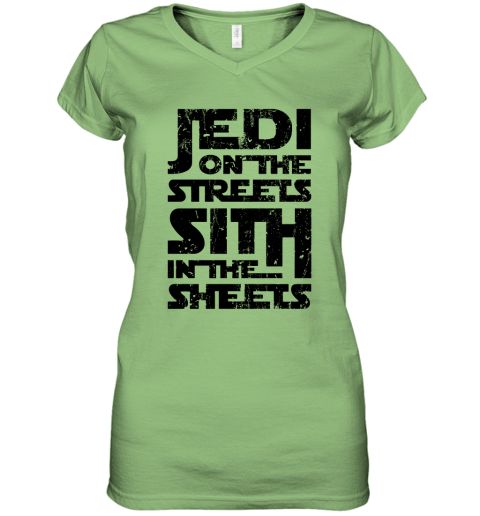 gimd jedi on the streets sith in the sheets star wars shirts women v neck t shirt 39 front lime