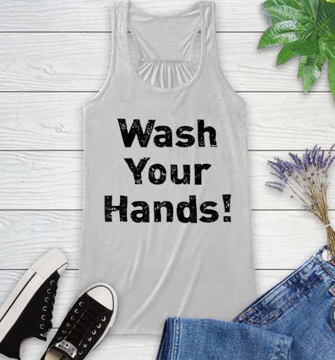 Nurse Shirt Wash Your Hands Distressed Print T Shirt Racerback Tank