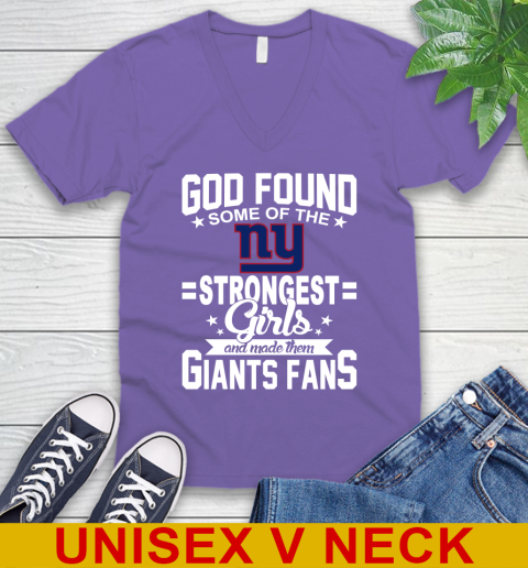 New York Giants NFL Football God Found Some Of The Strongest Girls Adoring Fans V-Neck T-Shirt 8