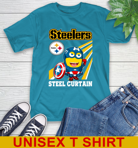 NFL Football Pittsburgh Steelers Captain America Marvel Avengers Minion Shirt T-Shirt 9