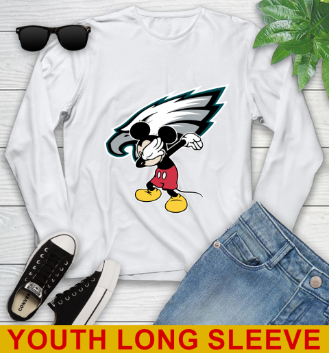 Philadelphia Eagles NFL Football Dabbing Mickey Disney Sports Youth Long Sleeve