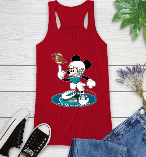 NFL Football Miami Dolphins Cheerful Mickey Disney Shirt Racerback Tank 6
